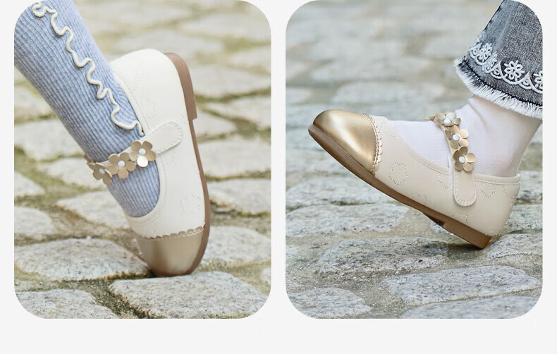 DAVE & BELLA Children's Leather Shoes Girls Spring Little Chanel Style Princess Shoes Big Kids Single Shoes Little Chanel Style 15